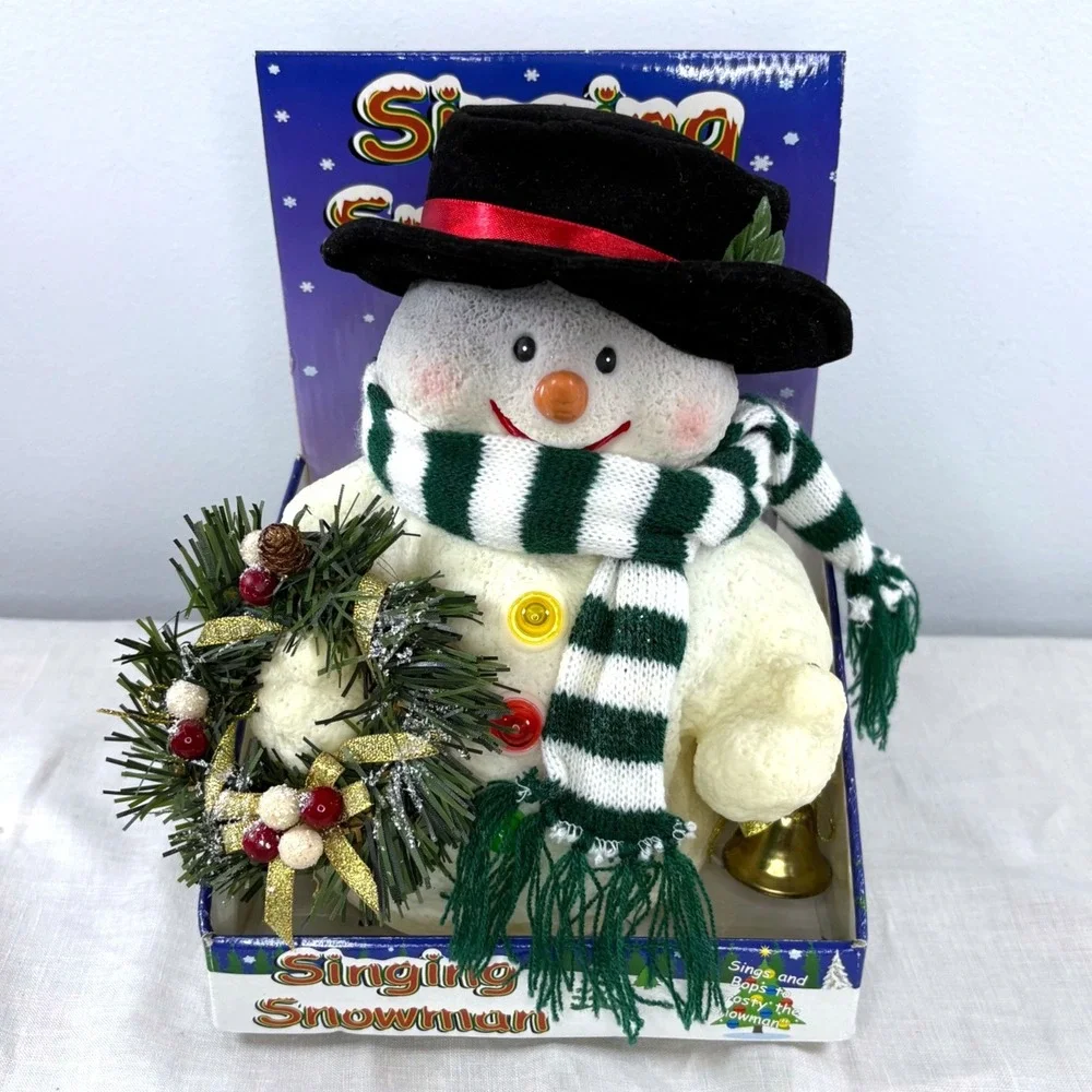 Singing Snowman Animated Musical Christmas Figure Sings Frosty the Snowman Boxed
